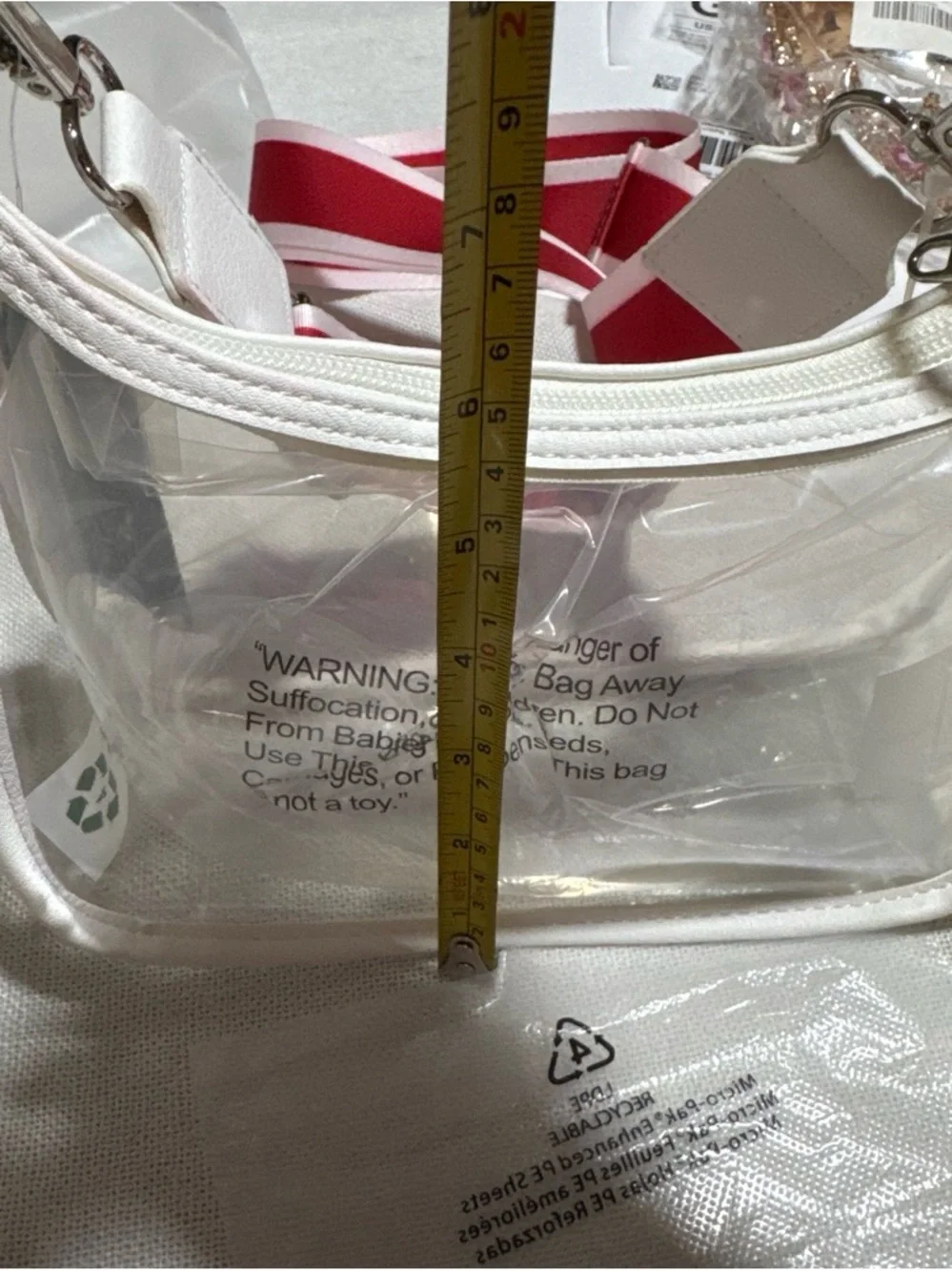 Target Clear Cosmetic Bag with White Trim